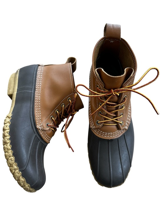 L.L. Bean Other - L.L. Bean Duck Boots Rubber Leather Outdoor Waterproof Brown Tan Mens Size 10